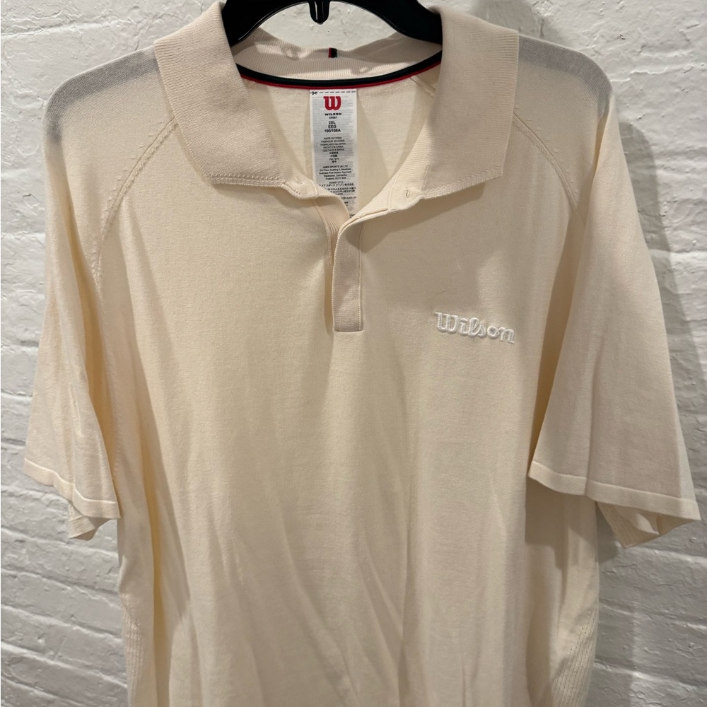 Wilson Cream Classic Knit Polo Shirt